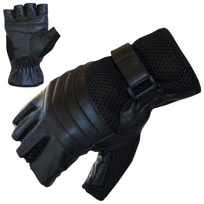 Motorradhandschuhe PROANTI Handschuhe Gr. XL, schwarz fingerlose Chopper-Handschuhe aus Leder