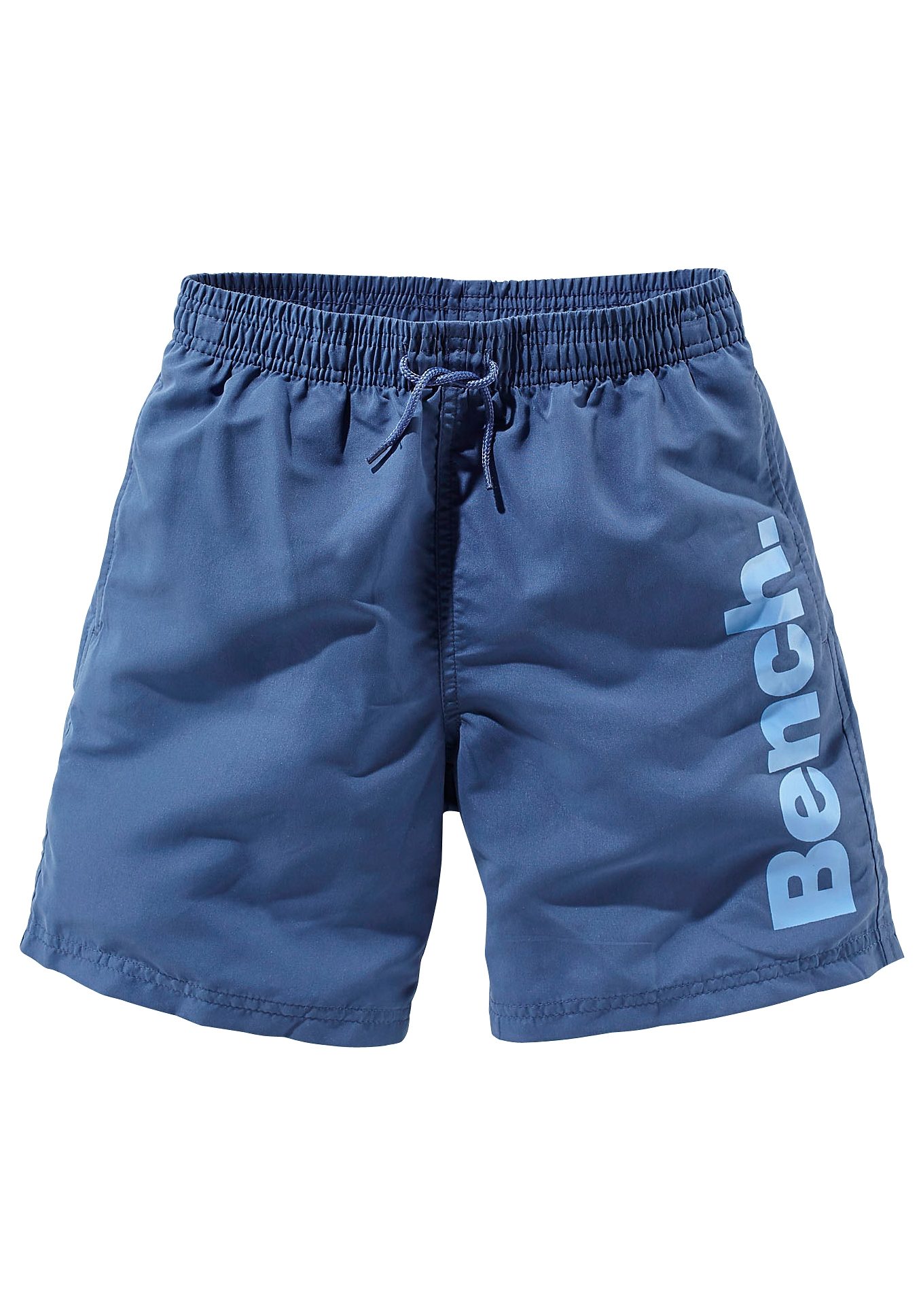 Badeshorts BENCH., Kinder, Gr. 146/152, N-Gr, blau, Microfaser, Polyester, unifarben, Badehosen, mit trendigem Logoschriftzug Image