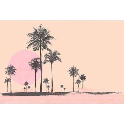 Fototapete LIVING WALLS "ARTist Miami Beach Sunrise", bunt (braun, orange, rosa), B:4m L:2,7m, Vlies, Tapeten, Vlies, Wand, Schräge