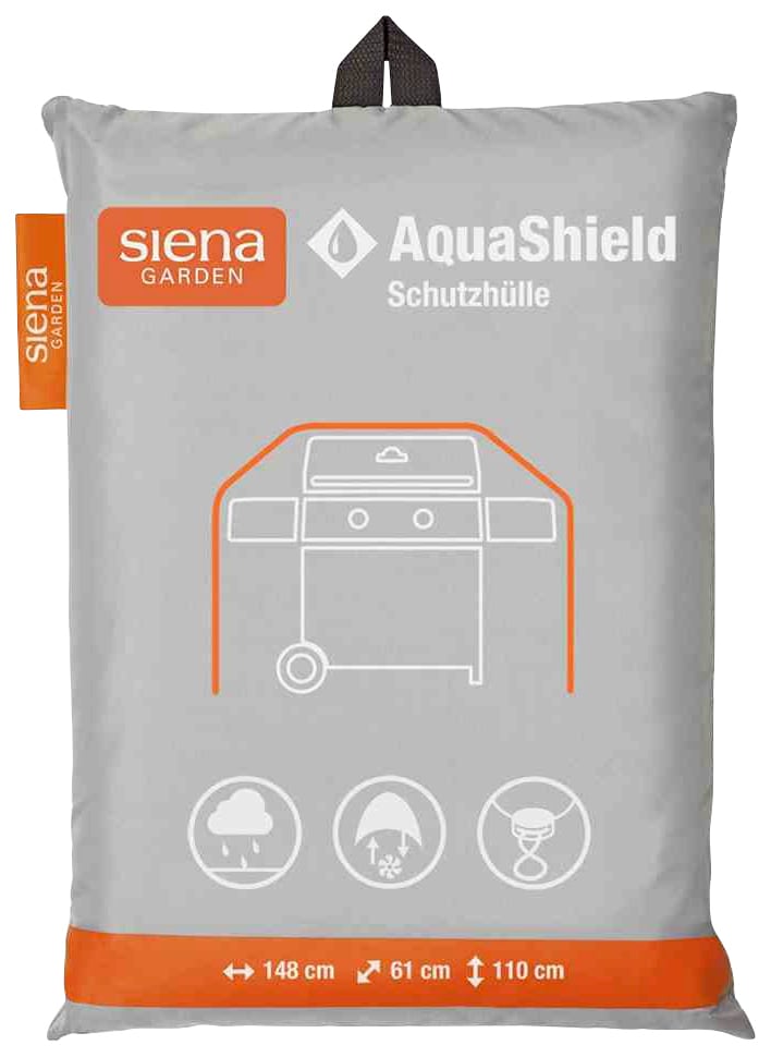 Grill-Schutzhülle SIENA GARDEN "AquaShield", grau, B:61cm H:110cm L:148cm, Polyester, Planen