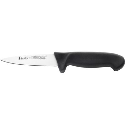Spickmesser PINTINOX "Coltelli P9000", schwarz (edelstahlfarben, schwarz), Klingenlänge 9cm, Edelstahl, Kunststoff, Kochmesser, mit rutschfestem Kunststoffgriff, Klingenlänge 9 cm, 2 Stück