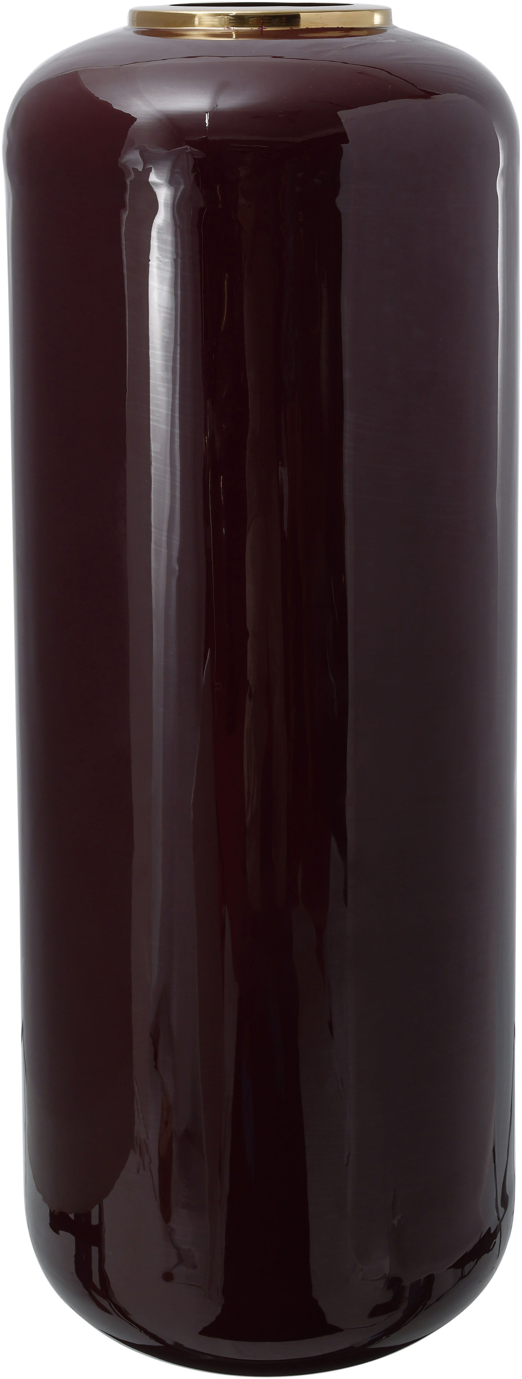 Bodenvase KAYOOM "Bodenvase Art Deco 205", lila (beere, goldfarben), B:30cm H:81cm T:30cm Ø:30cm, Metall, Vasen