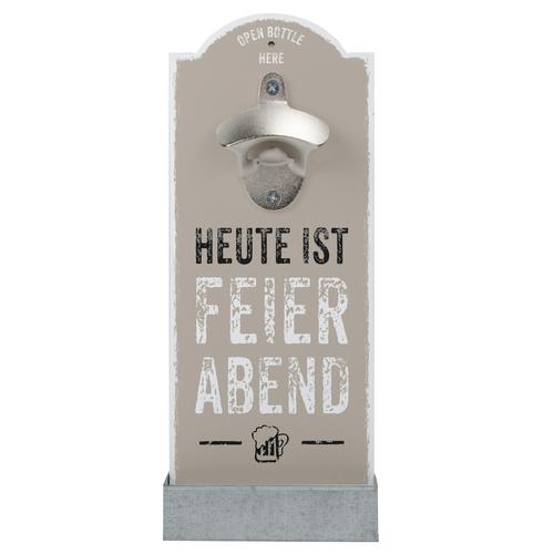 „Flaschenöffner CONTENTO „“Feierabend““ beige (natur, silberfarben) Baraccessoires Weinaccessoires für die Wand“