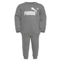 Jogginganzug PUMA "MINICATS ESS CREW JOGGER FL" Gr. 86, grau (medium gray heather) Kinder Sportanzüge Jogginganzüge