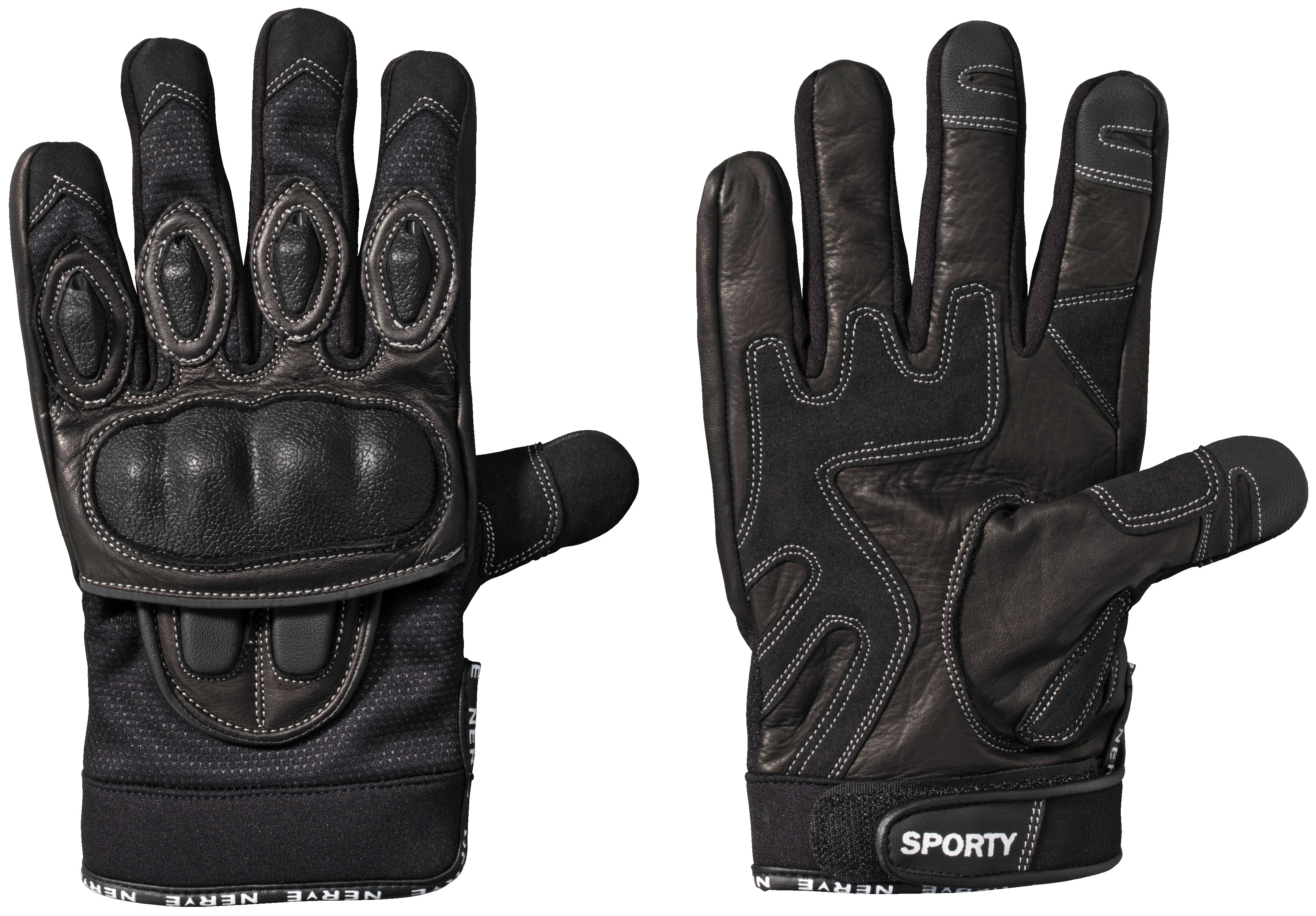 Motorradhandschuhe NERVE "Sporty" Gr. L, schwarz, Handschuhe, L, mit Weitenverstellung Image