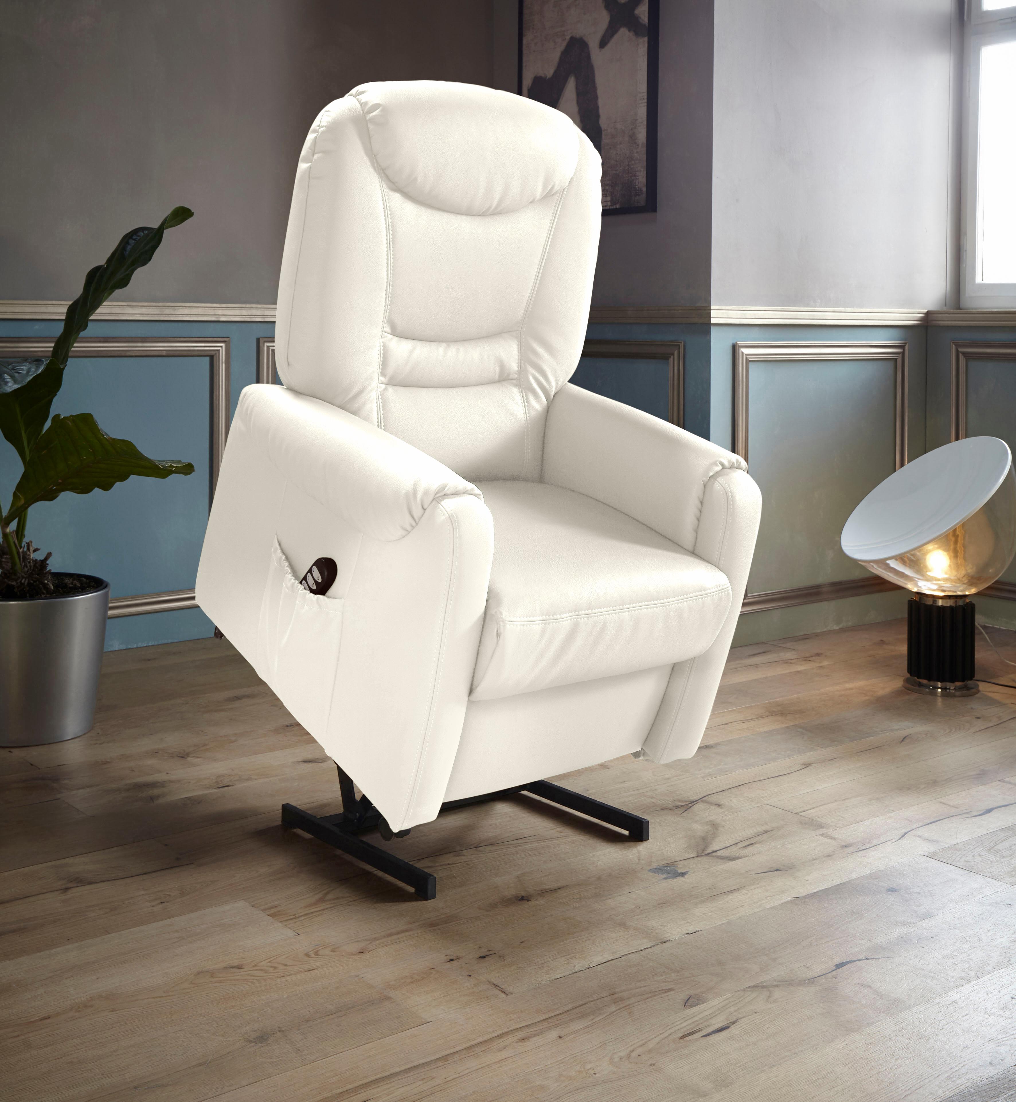 TV-Sessel SIT & MORE "Morten", beige (creme), B:76cm H:113cm T:78cm, Luxus-Kunstleder;NaturLEDER (echtes Rindsleder);Luxus-Microfaser (100% Polyester), Sessel, Fernsehsessel, in Größe M, wahlweise mit Motor und Aufstehhilfe