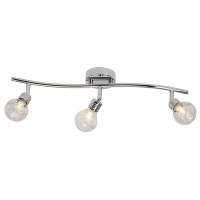 BRILLIANT Deckenstrahler "Bulb", grau (chrom), H: 18,5cm, Lampen, 3flg chrom