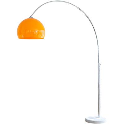SALESFEVER Bogenlampe "Tammo", orange (orange, chromfarben, weiß), Ø 40cm H: 181cm, Lampen, Höhenverstellbar und mit Dimmschalter, echter Marmorfuß Image