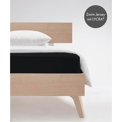 Spannbettlaken FLEURESSE "Comfort", schwarz, B:140-160cm L:200-220cm, Jersey-Elasthan, Obermaterial: 96% Baumwolle, 4% Elasthan (LYCRA), Laken, Spannbettlaken, langlebig & bügelfrei,Perfekte Passform durch POWER-STRETCH Image