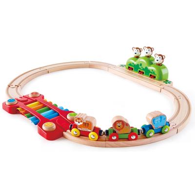 Spielzeug-Eisenbahn HAPE "Kleines Tier-Eisenbahnset" Spielzeugfahrzeuge bunt Kinder aus Holz