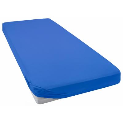 Spannbettlaken BELLANA "Mako-Jersey exclusiv in Gr. 90x200, 140x200 oder 180x200 cm", blau (royalblau), B:90-100cm L:190-200cm, Mako-Jersey, Obermaterial: 100% Baumwolle, Laken, aus Baumwolle, für Matratzen bis 25 cm Höhe, Bettlaken, Spannbetttuch Image