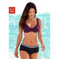 Bügel-Bikini S.OLIVER Gr. 44, Cup F, bunt (schwarz, bordeau) Damen Bikini-Sets Ocean Blue