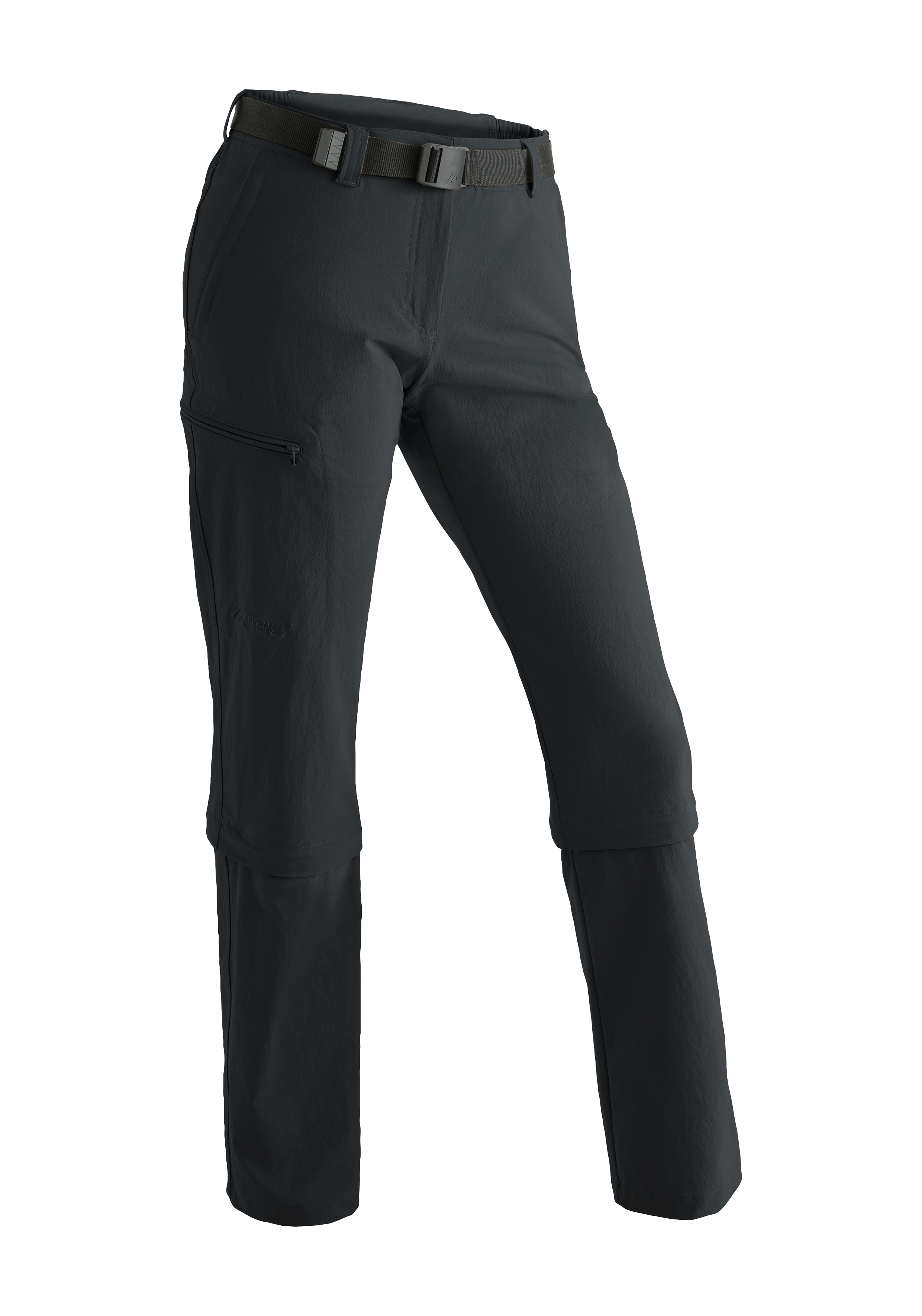 Funktionshose MAIER SPORTS "Arolla", Damen, Gr. 22, Kurzgrößen, schwarz, 90% Polyamid, 10% Elasthan, Hosen, Damen Wanderhose, zipp-off Outdoor-Hose, 3 Taschen, Regular Fit Image