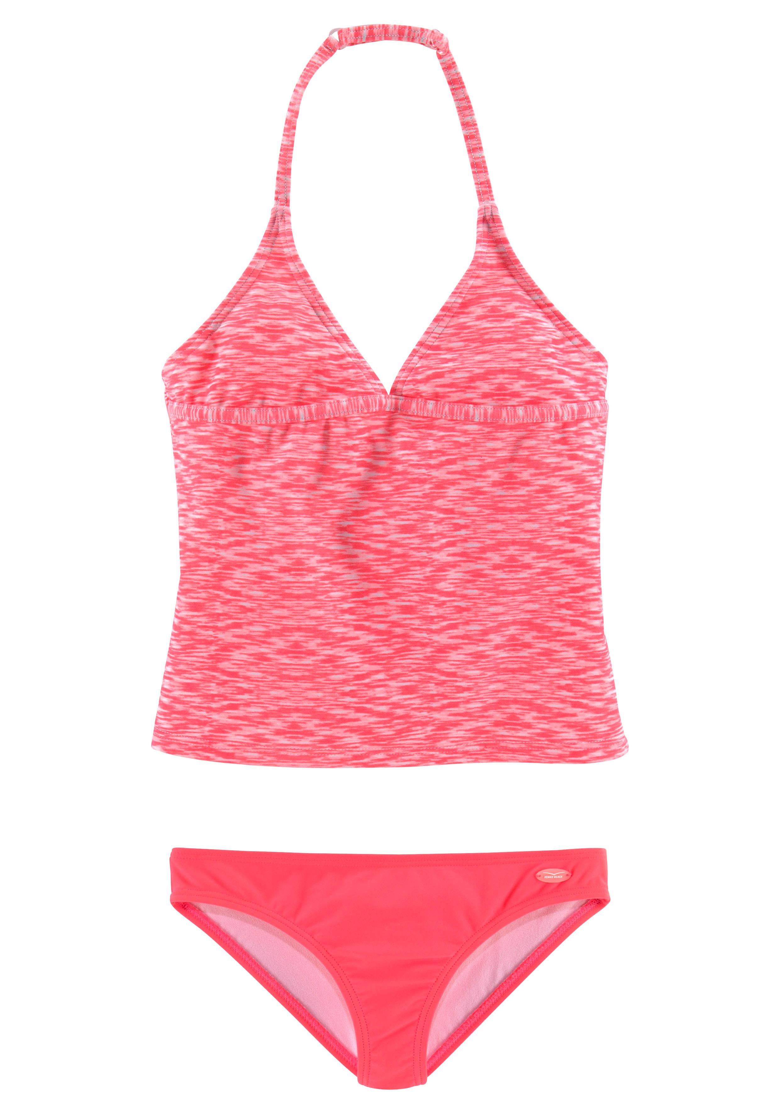 Tankini VENICE BEACH, Kinder, Gr. 158/164, N-Gr, weiß (hummer, weiß), Polyamid, Melange-Effekt, Bikini-Sets, verstellbare Träger, unifarbene Hose Image