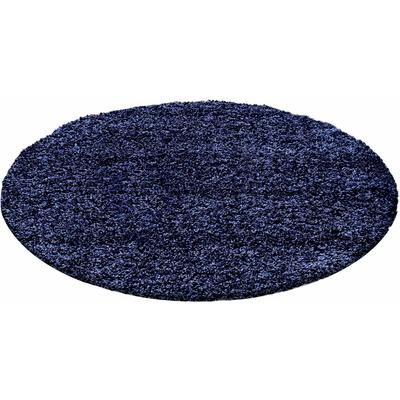 Hochflor-Teppich AYYILDIZ TEPPICHE "Life Shaggy 1500" Gr. 41, blau (navy), H:30mm Ø:120cm, Kunstfaser, Teppiche, auch in rechteckig, Wohnzimmer, Langflor, große Farbauswahl Image