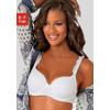 Schalen-BH LASCANA "Wanda", Damen, Gr. 80, Cup D, weiß, Spitze, Microtouch, Obermaterial: 75% Polyamid, 20% Polyester, 5% Elasthan, feminin, BHs, mit Bügel und mit seitlicher Stickerei Spitze, Dessous