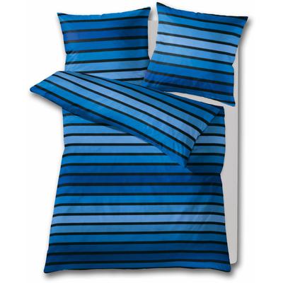Bettwäsche KLEINE WOLKE "Neapel", blau, B/L: 135cm x 200cm, , Mako-Satin, B/L: 80cm x 80cm, Mako-Satin, Obermaterial: 100% Baumwolle, Bettwäsche, mit Streifen Image