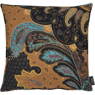 Dekokissen APELT "Zoe" Gr. 1, braun (schwarz, braun, paisleymuster), B:45cm L:45cm, Polyester, Dekokissen_Sitzkissen_Kissenhüllen, Kissenhülle mit Füllung, 1 Stück Image