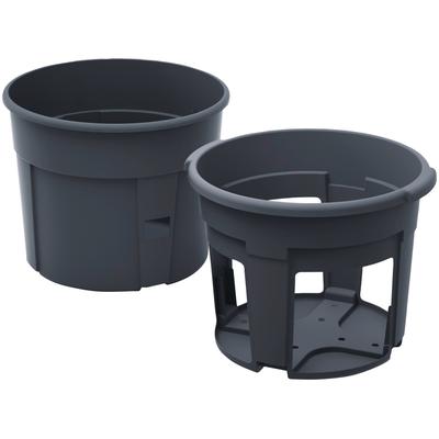 Anzuchttopf PROSPERPLAST "Potato Grower", grau (anthrazit), H:23,6cm Ø:29,5cm, Kunststoff, Pflanzgefäße, ØxH: 29,5x23,6 cm, 2-teilig