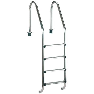 Poolleiter CLEAR POOL "Tiefbeckenleiter Edelstahl", silber (silberfarben), H:150cm, Edelstahl, Leitern, 4 Stufen