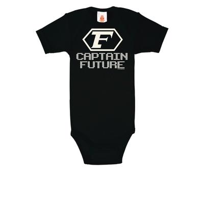 Body LOGOSHIRT Gr. 62/68, EURO-Größen, schwarz Baby Bodies mit Captain Future-Motiv