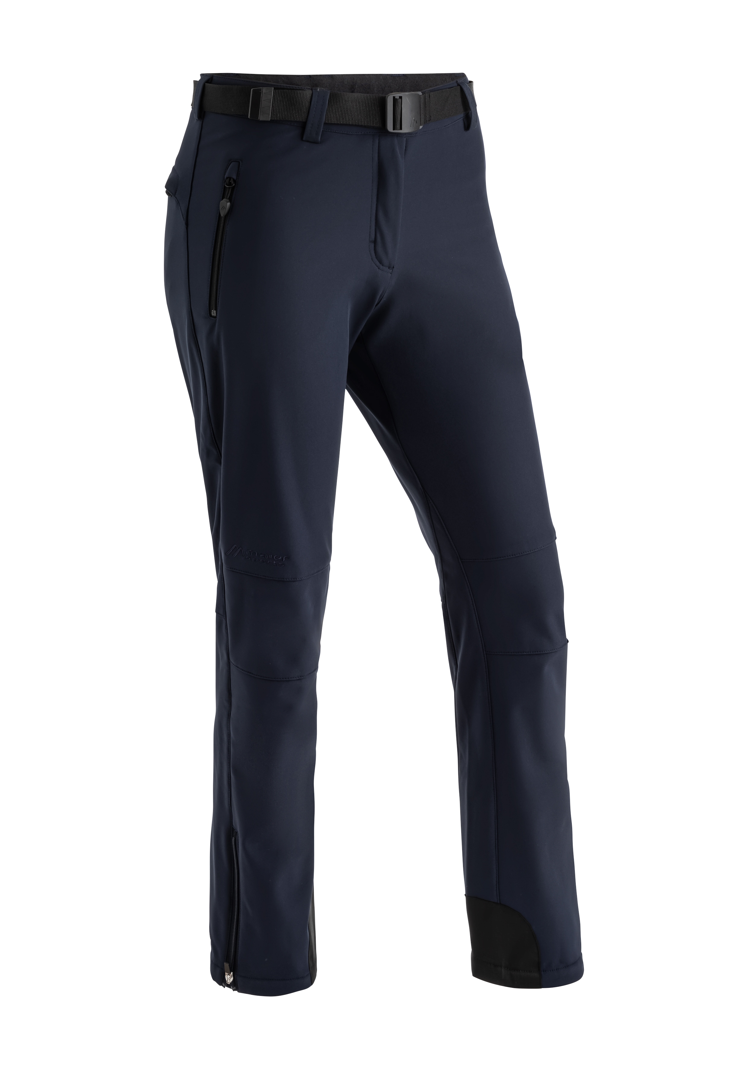 Funktionshose MAIER SPORTS "Tech Pants W", Damen, Gr. 18, Kurzgrößen, blau (dunkelblau), Vorderseite: 92% Polyester, 8% Elasthan / Rückseite: 100% Polyester, Hosen, Warme Softshellhose, elastisch und winddicht Image