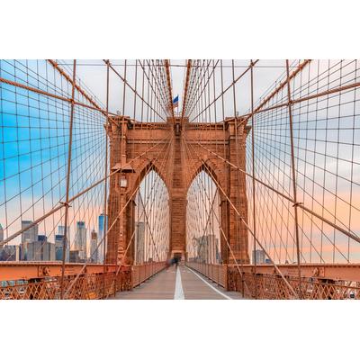 PAPERMOON Fototapete "Brooklyn Brücke" Tapeten Gr. B/L: 3,00 m x 2,23 m, Bahnen: 6 St., bunt Fototapeten
