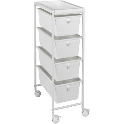 Rollwagen WENKO "Schubladenwagen Gala", weiß, B:22,5cm H:76,5cm T:38,5cm, Metall, Kunststoff, Rollwagen, Ordnungswagen Rollwagen