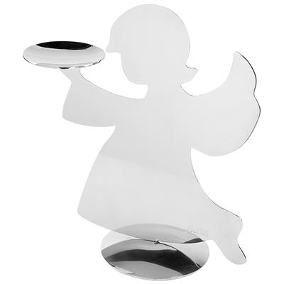 Kerzenleuchter FINK "HOLYWORKER, Weihnachtsdeko", silber (silberfarben), B:13cm H:30cm T:25cm, Edelstahl, Kerzenhalter, in Form eines Engels Image
