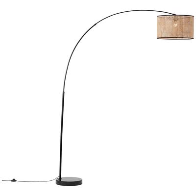 BRILLIANT Bogenlampe "Wiley", schwarz (holz hell, schwarz), Ø 45cm H: 210cm, Lampen, 2,1m holz hell/schwarz