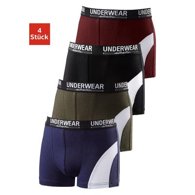 Boxer AUTHENTIC LE JOGGER "Boxershorts für Jungen", Kinder, Gr. 182, bunt, Jersey, Obermaterial: 95% Baumwolle, 5% Elasthan, unifarben, körpernah, Unterhosen, cooler Look durch weißen Einsatz Image