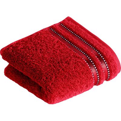 Seiftuch VOSSEN "Cult Deluxe", rot (purpur), B:30cm L:30cm, Walkfrottee, Handtücher (Packung), Waschlappen im Set, mit Glanzbordüre, VEGAN Image