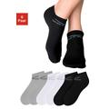 Sneakersocken VENICE BEACH Gr. 31-34, schwarz-weiß (schwarz, weiß, grau) Damen Socken Sportsocken