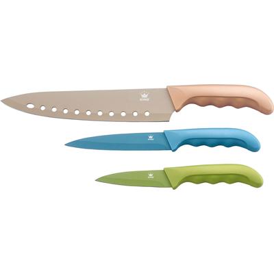 Messer-Set KING "Metallic", bunt, Edelstahl, Kochmesser-Sets, metallic, 3-teilig Image