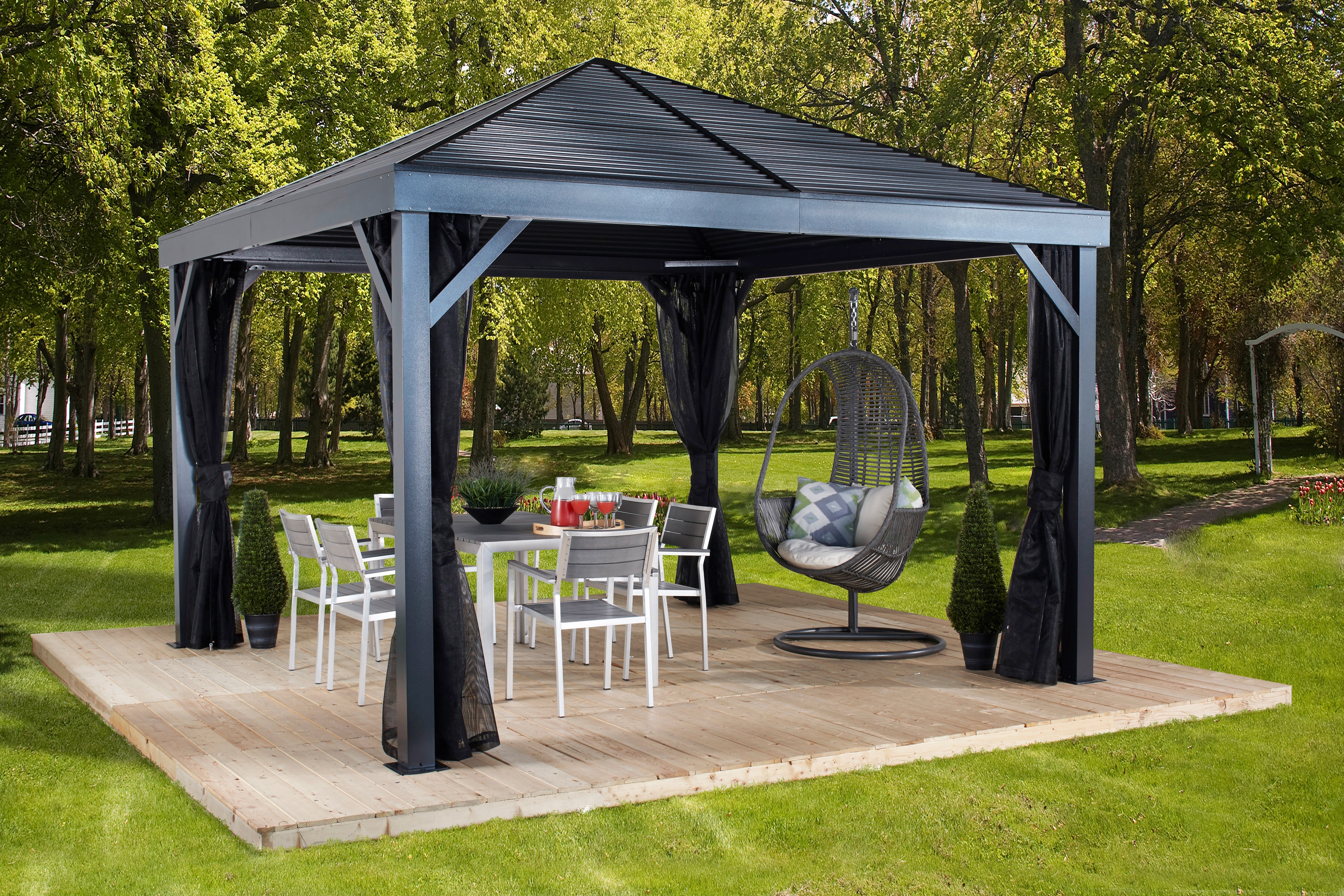 Pavillon SOJAG "South Beach 12x12", grau, B/H/T: 363cm x 310cm x 363cm, Pavillons, BxT: 363x363 cm Image