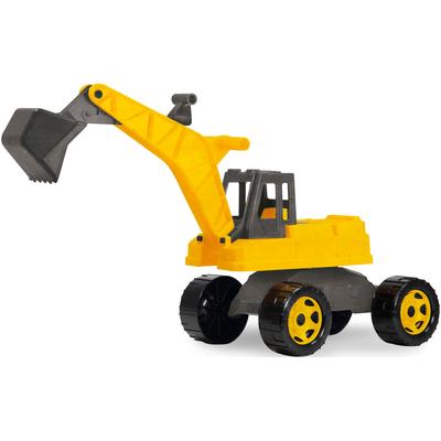 Spielzeug-Aufsitzbagger LENA "Eco GIGA TRUCKS" Spielzeugfahrzeuge gelb Kinder Baumaschinen, Kräne Bagger Made in Europe