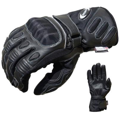 Motorradhandschuhe PROANTI Gr. XXL, schwarz, Handschuhe, XXL, Obermaterial: 60% Rindsleder, 25% Nylon, 10% Polyester, 5% Polyurethan. Innenfutter: 100% Polyester, speziell für Regenwetter und den Winter geeignet, wasserdicht