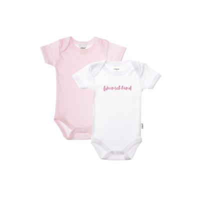 Body LILIPUT "Wunschkind" Gr. 50/56, EURO-Größen, rosa (weiß-rosa) Baby Bodies mit extra weiter Kopföffnung