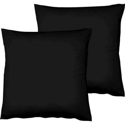 Kissenbezüge FLEURESSE "Colours", schwarz, B:80cm L:80cm, Interlock-Jersey, Obermaterial: 100% Baumwolle, Kissenbezüge, edler, bügelfreier Interlock-Jersey aus 100% Baumwolle Image