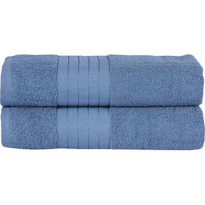 Badetuch GOOD MORNING "Uni Towels", blau (eisblau), B:70cm L:140cm, Frottier, Obermaterial: 100% Baumwolle, Handtücher (Packung), Baumwolle, Walkfrottee, Bordüre, 500 GSM, Einfarbig, ohne Aufhängung