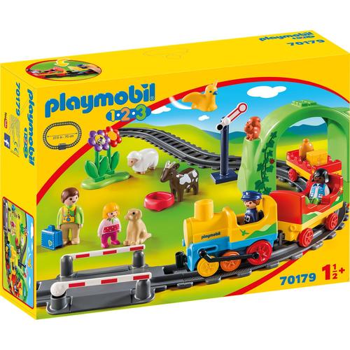 "Konstruktions-Spielset PLAYMOBIL ""Meine erste Eisenbahn (70179), Playmobil 1-2-3"" Spielbausteine bunt Kinder Altersempfehlung Spielbausteine Made in Europe"