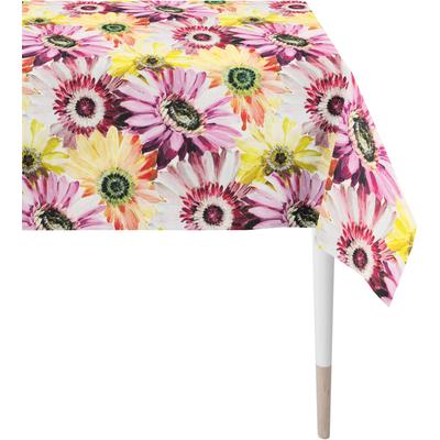 Tischdecke APELT "1700 Summergarden, Sommerdeko, Sommer", bunt (gelb, apricot, pink), B:150cm L:250cm, Baumwolle, Tischd