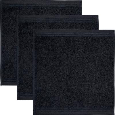 Seiftuch MÖVE "Superwuschel", schwarz, B:30cm L:30cm, Baumwolle, Waschlappen, Seiftuch Set mit Bordüre, 100% Premium Cotton Baumwolle, weich Image