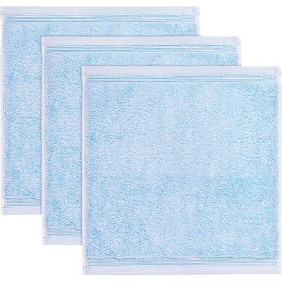 Seiftuch MÖVE "Superwuschel", blau (aquamarine), B:30cm L:30cm, Baumwolle, Waschlappen, Seiftuch Set mit Bordüre, 100% Premium Cotton Baumwolle, weich Image