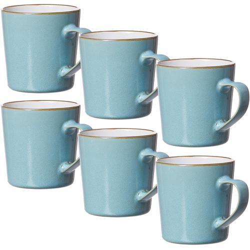 „Becher RITZENHOFF & BREKER „“Kaffeebecher-Set Visby 6tlg, Weiß““ Trinkgefäße blau (hellblau) Kaffeebecher und Kaffeetassen 6-teilig“
