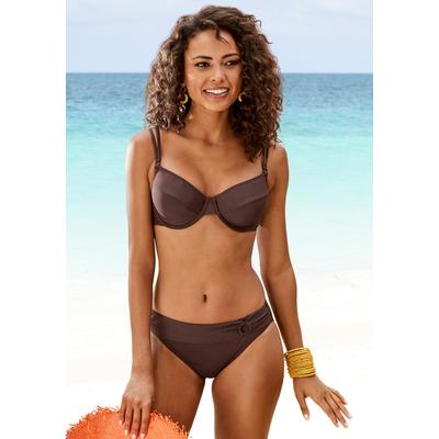 Bügel-Bikini-Top S.OLIVER "Rome", Damen, Gr. 38, Cup F, braun, Polyamid, Microfaser, unifarben, Bikini-Oberteile, in verschiedenen Unifarben Image