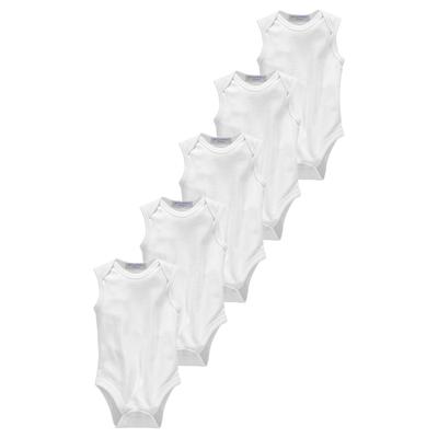 Kurzarmbody KLITZEKLEIN "Spar-Packung", Baby, Gr. 62/68, N-Gr, weiß (wollweiß), Interlock, Obermaterial: 100% Baumwolle, Basic, Basic, Kurzarm, Bodies, aus Bio-Baumwolle
