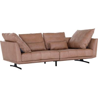 Big-Sofa PLACES OF STYLE "One", braun (hellbraun), B:245cm H:70cm T:115cm, Sofas, mit modernen Kufenfüßen Image