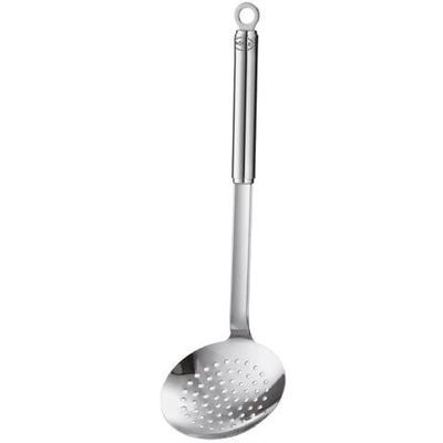 Schaumlöffel RÖSLE, silber (edelstahlfarben), B:12cm H:8,2cm Ø:12cm, Edelstahl 18/10, Kochlöffel, Abseihlöffel mit Aufhängeöse, Edelstahl 18/10, spülmaschinengeeignet
