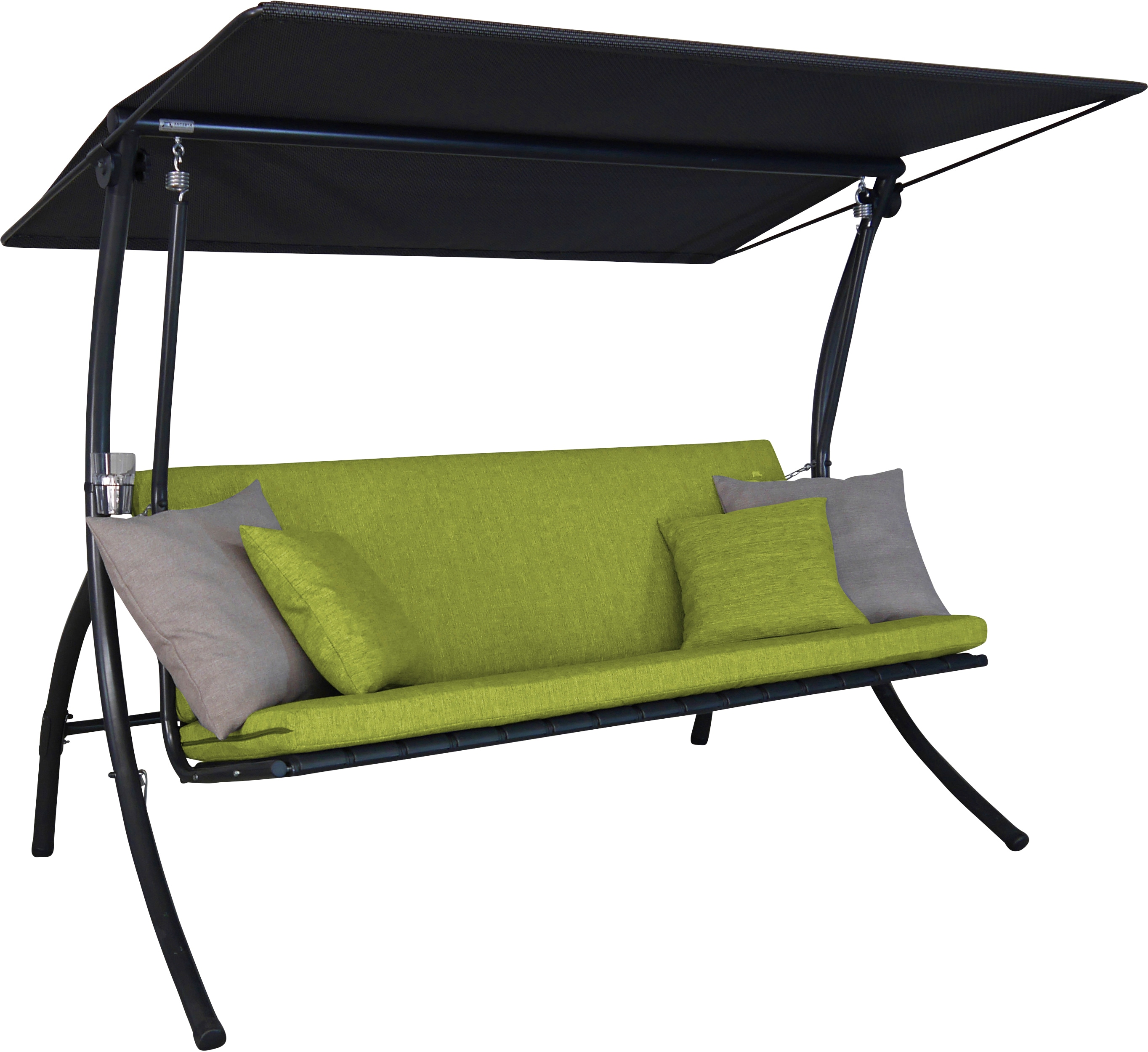 Hollywoodschaukel "Motion Smart lime, TOPSELLER", grün, B:210cm H:160cm T:145cm, Obermaterial: 100% Polyester, ANGERER FREIZEITMÖBEL, Hollywoodschaukeln